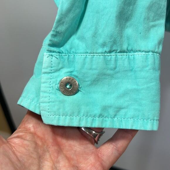 FRESH PRODUCE Women’s Lightweight Button Front Cotton Jacket Blue Size Medium - Picture 7 of 14
